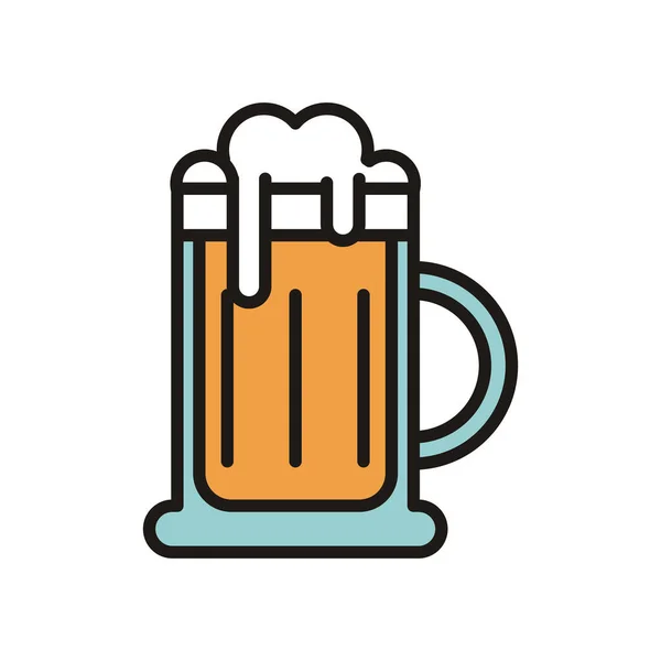 Piwo słoik napój międzynarodowy dzień wypełnić styl — Wektor stockowy