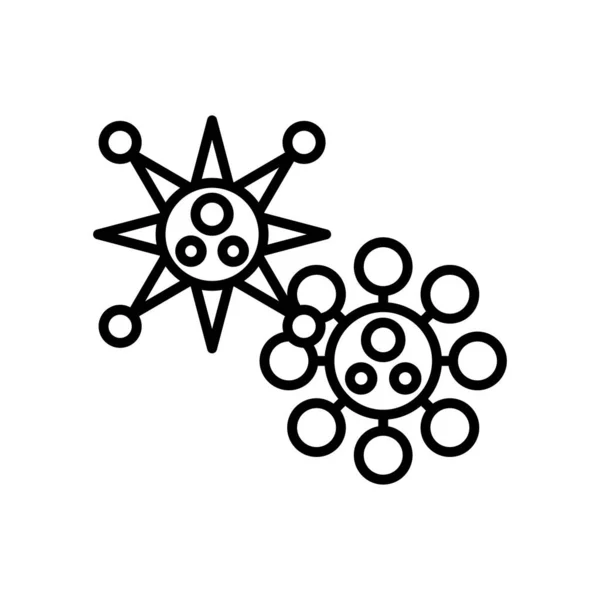 Covid19 virus partículas línea estilo iconos — Vector de stock