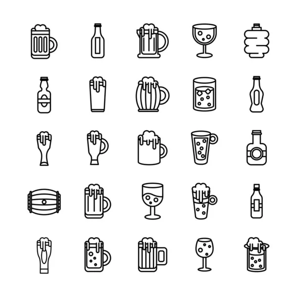 Pacote de ícones do dia internacional da cerveja — Vetor de Stock