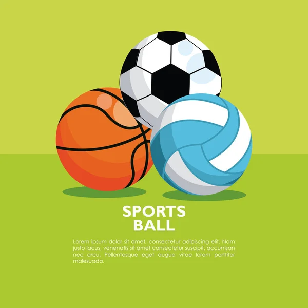 Ensemble de balles de sport équipements icônes — Image vectorielle