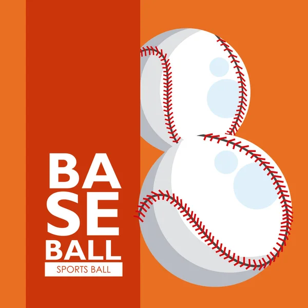 Baseball sport balls equipment icons — Stock Vector