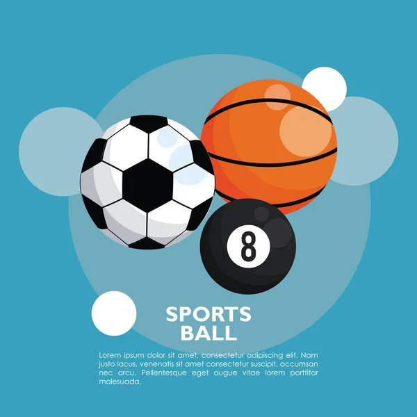 Conjunto de iconos de equipo de bolas deportivas — Vector de stock