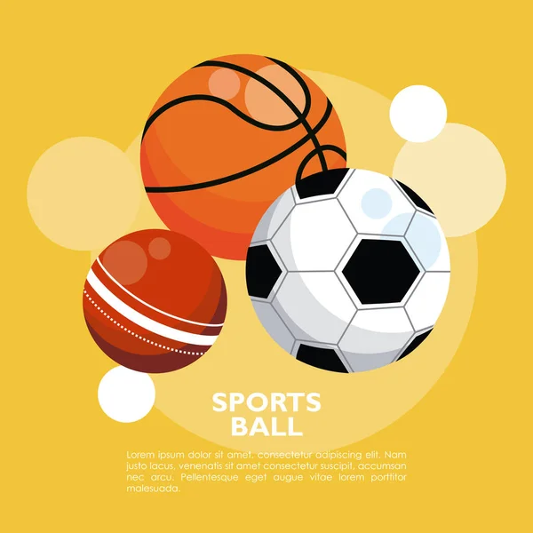 Set of sports balls equipment icons — Stock Vector