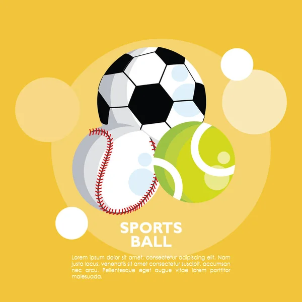 Set of sports balls equipment icons — Stock Vector