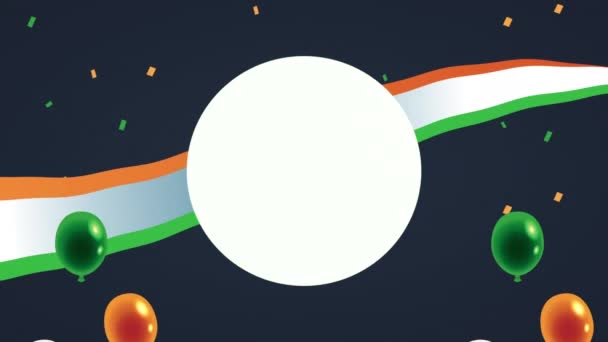 India independencia día globos helio con colores de la bandera — Vídeos de Stock