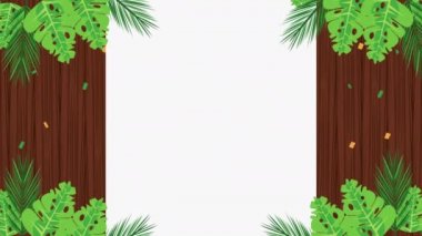 Tropikal yaprak çerçeveli yaz tatili sezonu
