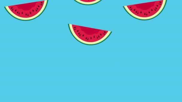 Temporada de férias de verão com padrão de melancias — Vídeo de Stock