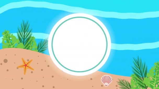 海滩上有海星的暑假 — 图库视频影像