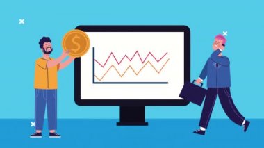 Masaüstü ve dolar karakterli işadamları canlandırıldı