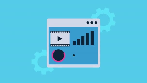 Infográfico de estatísticas no modelo de página web — Vídeo de Stock