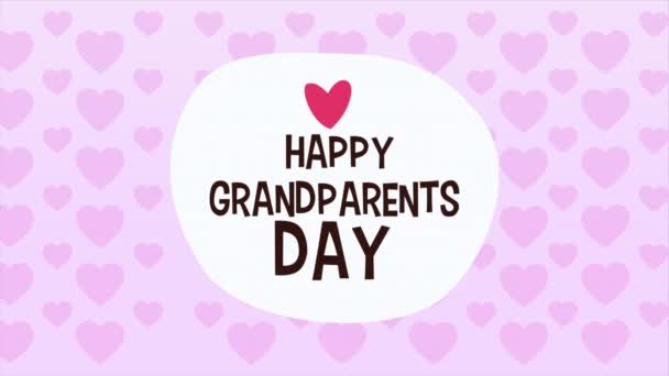 Heureux grand-parents carte de jour avec lettrage et coeur — Video