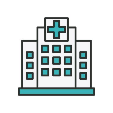 Hastane inşa çizgisi ve biçim simgesini doldur