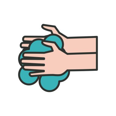 Eller çamaşır ipini yıkayıp biçim simgesini doldurur