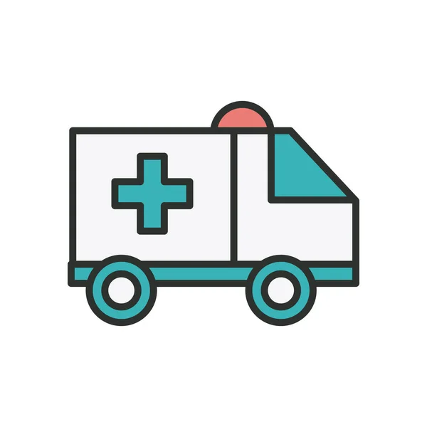 Ambulance car line and fill style icon — Stock Vector