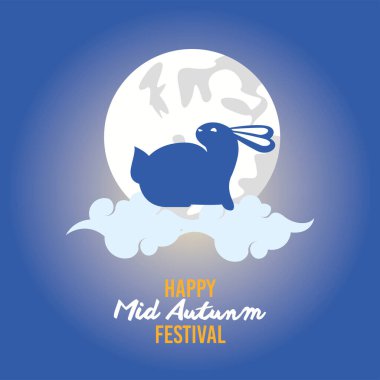 Mutlu sonbahar ortalarında tavşan ve ay ile