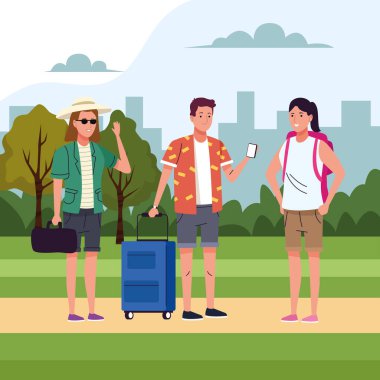 Sahada faaliyet gösteren bir grup turist