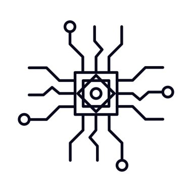 işlemci elektronik çip izole simgesi