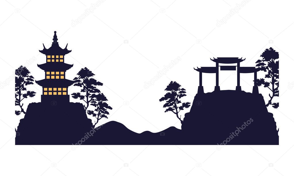 japanese archs and castle monuments architecture
