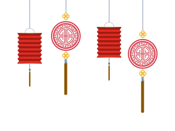 japanese culture decoration and lamps hanging icon