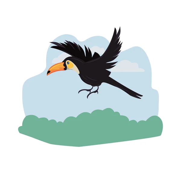 Άγρια toucan πτηνών που φέρουν — Διανυσματικό Αρχείο