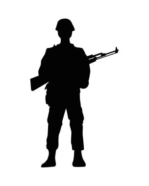 Tüfek silueti figürlü asker.