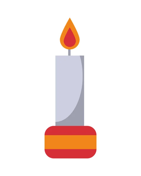 Vela fuego llama aislado icono — Vector de stock