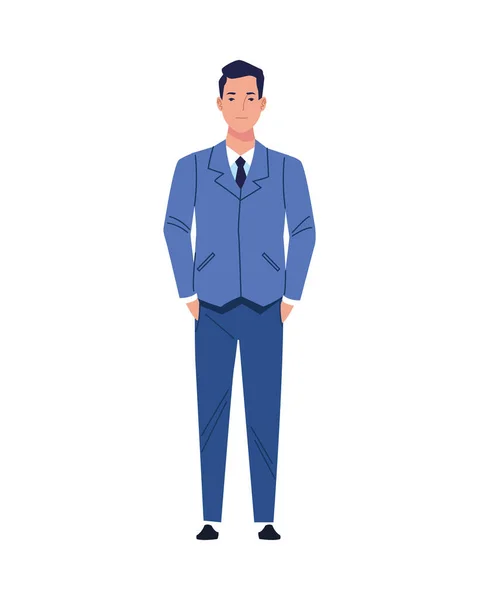 Молодой бизнесмен случайный аватар персонаж — стоковый вектор