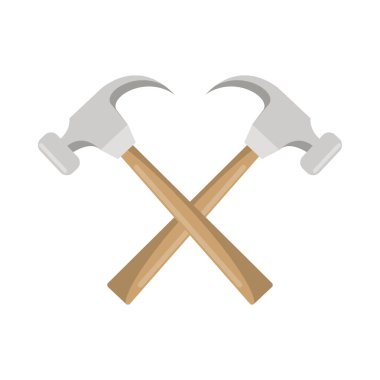 çekiç inşaat araçları simgeleri çapraz