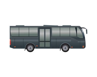 siyah otobüs toplu taşıma aracı simgesi