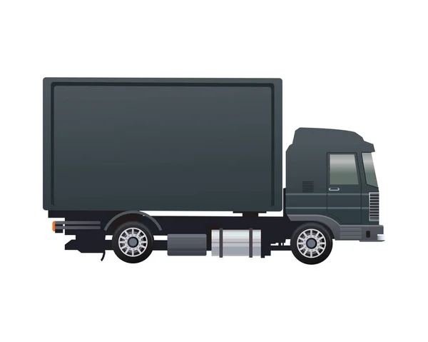 Nero camion auto marchio isolato icona del veicolo — Vettoriale Stock