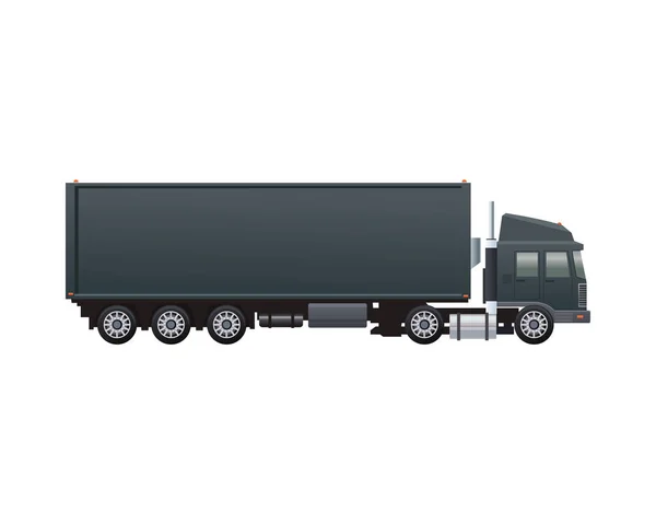 검정 트럭 차량 브랜드 고립 된 아이콘 — 스톡 벡터