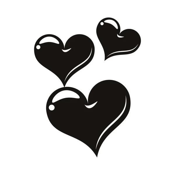 Hearts love tattoo art icons — Stock Vector