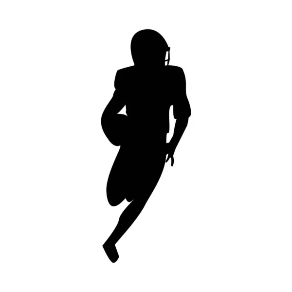 Hombre atlético practicando silueta deportiva de fútbol americano — Vector de stock
