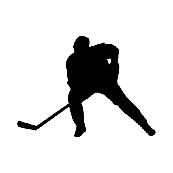 Athletic man practicing hockey sport silhouette — Stock Vector