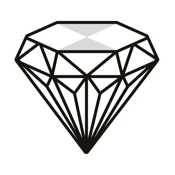 Pedra de diamante jóia ícone isolado — Vetor de Stock