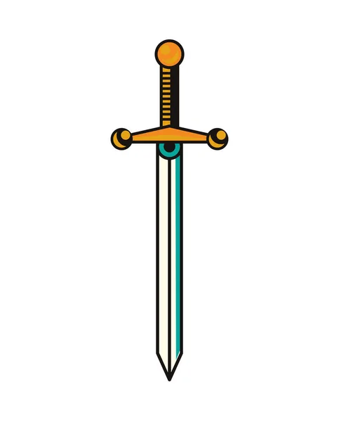 Sword weapon tattoo art icon — Stock Vector