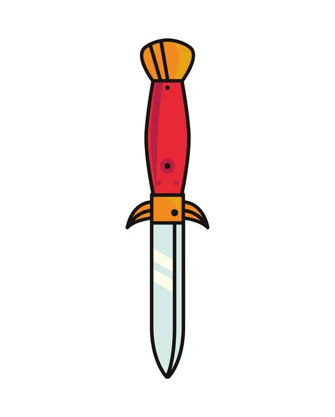 Dagger weapon tattoo art icon — Stock Vector