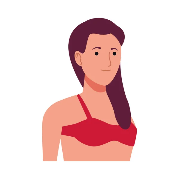 Mujer joven con traje de baño carácter — Vector de stock