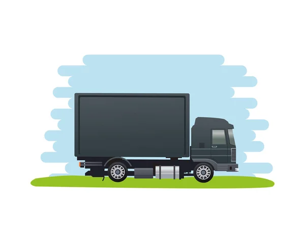 Noir camion voiture véhicule marque isolé icône — Image vectorielle