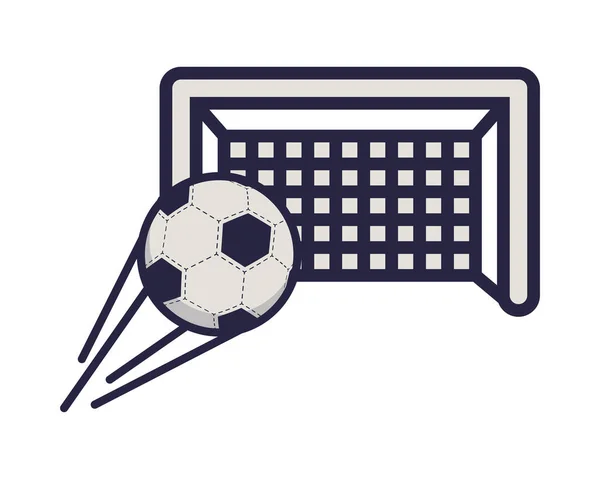 Globo deportivo de fútbol con arco objetivo — Archivo Imágenes Vectoriales