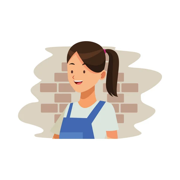 Οικιακή βοηθός γυναίκα εργαζόμενος avatar χαρακτήρα — Διανυσματικό Αρχείο
