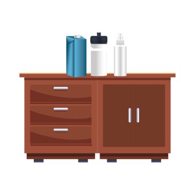 Farklı şişe ambalaj ürünleri ahşap çekmeceye damgalanıyor.