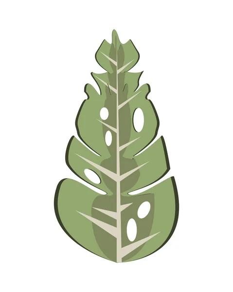 Tropisches Blatt Palme Natur-Symbol — Stockvektor