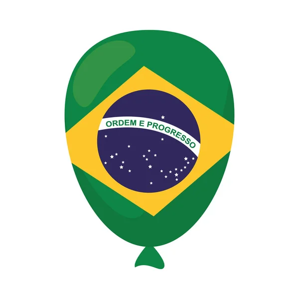 Ballon helium met Brazilië vlag land — Stockvector