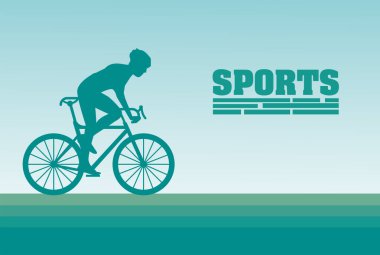 Sporcu adam bisikleti sürüyor spor silueti