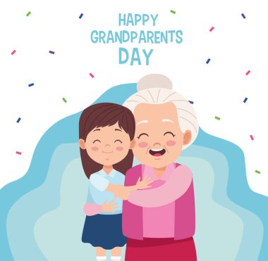 Büyükannem ve torunumla mutlu büyükanneler günü kartı.