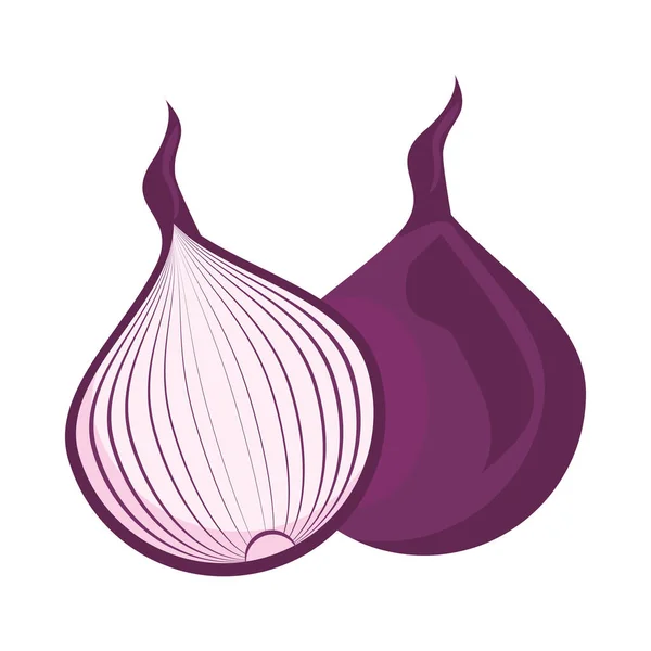 Cebolla morada saludable vegetal aislado icono de estilo — Archivo Imágenes Vectoriales