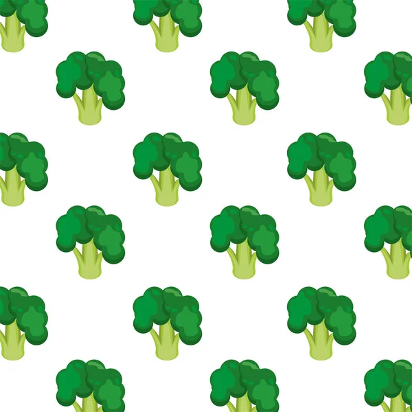 Brócolis fresco saudável vegetais padrão fundo — Vetor de Stock