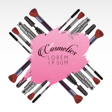 Boyayla yazılmış makyaj seti.