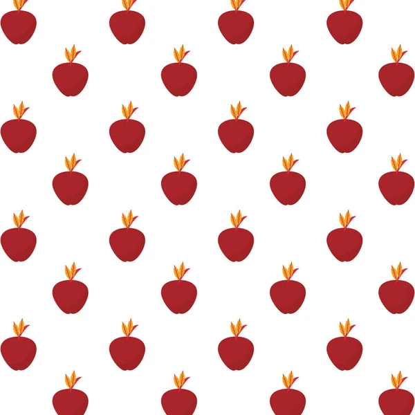 Automne pommes fruits motif fond — Image vectorielle